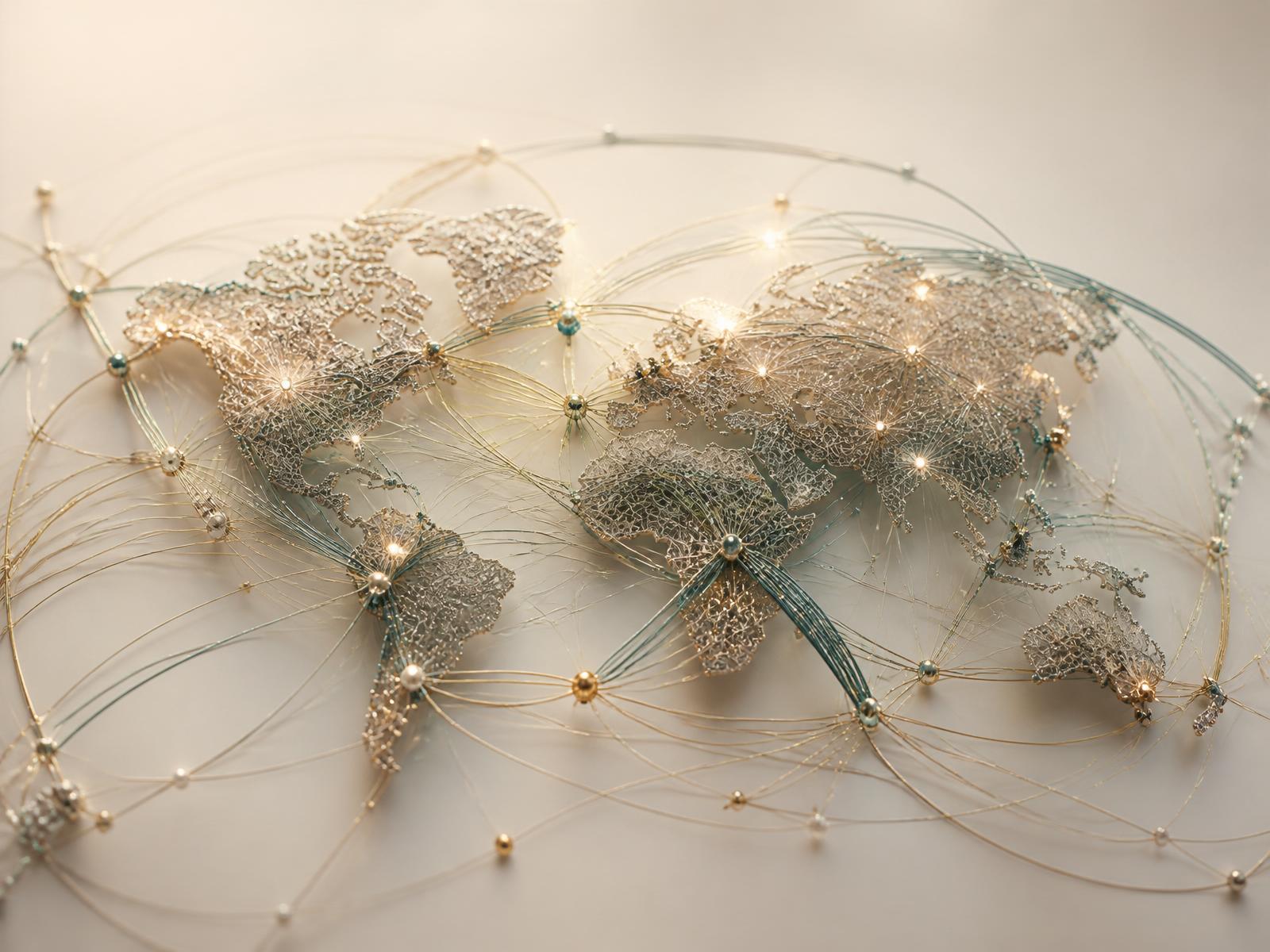 Global network topology in luminous fiber and gilt filaments